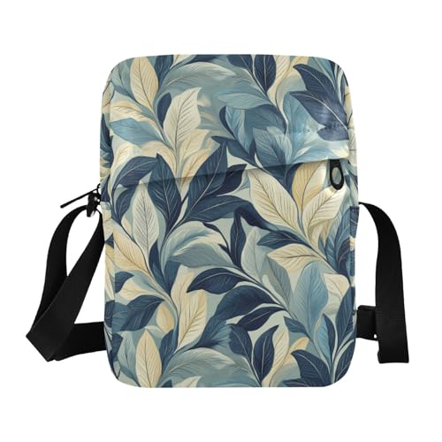 KLL Retro Leaves Pattern Feather-shaped messenger bag cute Vegan Leather men shoulder bag Casual Lady Shoulder Handbags