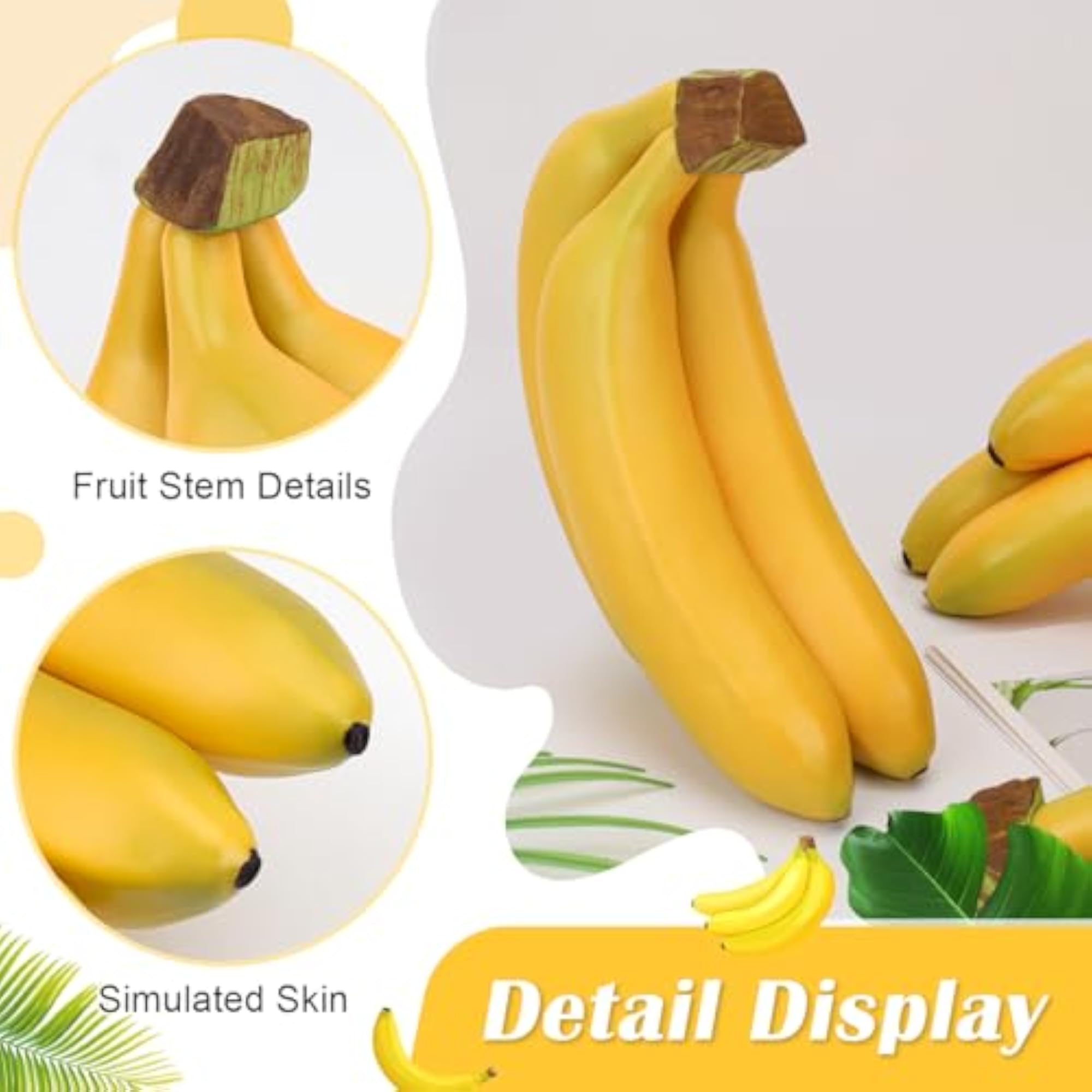 9pcs Artificial Banana Bunch Fake Fruit Decoration