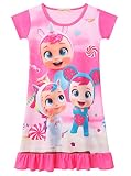 WYYXXT Little Girls Princess Casual Dress Toddler Girls Cartoon Dress(4T,Rose)