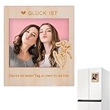 ALULU Bilderrahmen Glück ist Danke für jeden Tag, an dem du da bist - Magnetischer Bilderrahmen für gemeinsames Bild - Geschenk beste Freundin