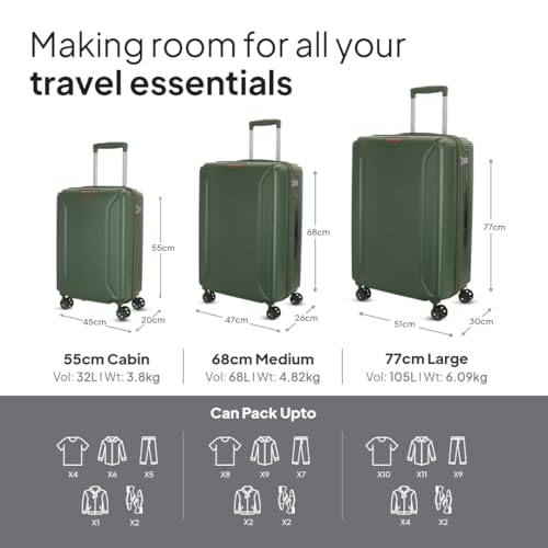 Image of American Tourister Robotech Sport|Small Size Cabin Trolley Bag (55 cm)|360 8 Wheel Spinner Travel Luggage|Hard Case Polycarbonate Suitcase|Recessed TSA Lock|Dark Green