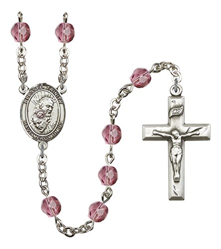 February Birth Month Prayer Bead Rosary with Blessed Trinity Centerpiece,
