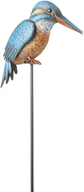 Metal Kingfisher Garden Stake Ornament - Ijsvogel Beeldjes