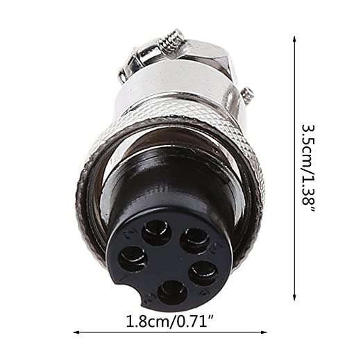 Conector eléctrico hembra circular 5 pines GX16 16 mm miniatura 3