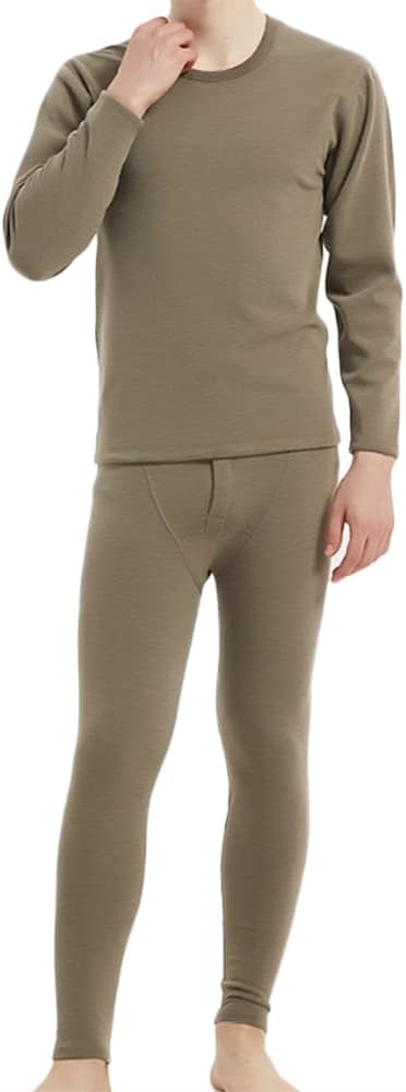 HSQSMWJ Fleece Lined Base Layer Thermal Underwear for Men Thin Base Layer Tops & Bottoms Leggings