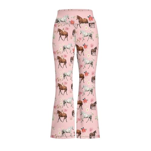 Image of Girls Flare Leggings Cute Bell Bottoms for Teen Girls Wide Leg Sweatpants for 5-14 T