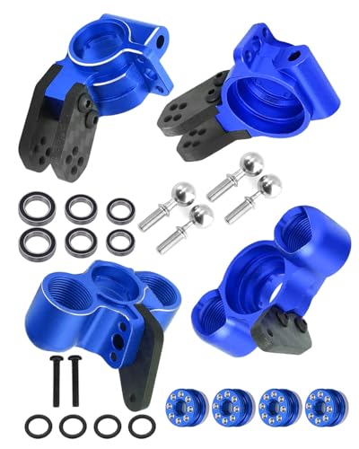 RCMYou Aluminum Front Knuckles Steering Blocks &Rear Hub Stub Axle Carriers Upgrades Part for 1/8 Typhon/Talion 6S BLX,1/7 Felony/Mojave/Infraction 6S BLX,Navy Blue