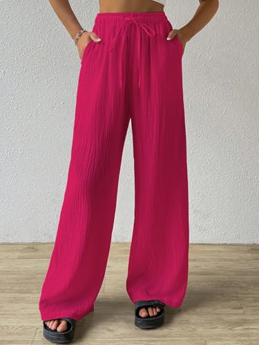 Image of Shasmi Women's Trousers | Wide Leg Casual Pants Featuring a Relaxed Silhouette | Secure fit for All-Day wear | Convenient Side Pockets | Straight-Leg Cut | Elegant Design | Premium (157)