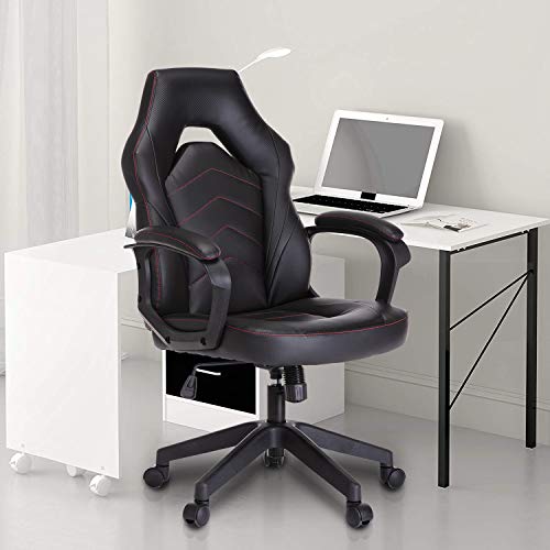 SMUGCHAIR Racing Gaming Chair Executive Bonded Leather Computer Office Chair with Adjustable Height and Padding Armrest