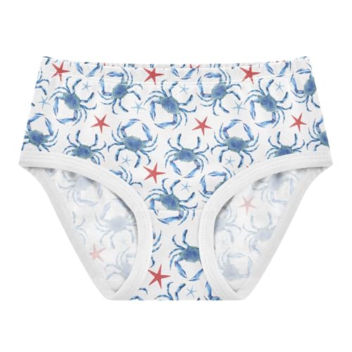 Girls' Underwear Blue Crabs Cotton Stretch Comfort Toddler Panties