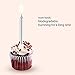 Frienda Metallic Birthday Cake Candles in Holders Long Thin Birthday Candles Cupcake Candles Wedding Party Cake Decorations (Silver)