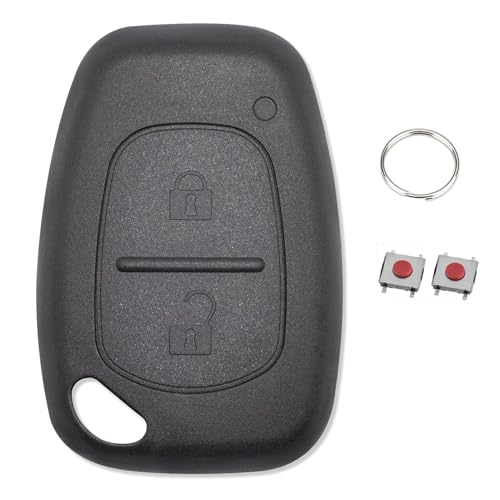 Coque de Cle de Voiture Compatible pour Renaul-t Kangoo Master Trafic Ope-l Vauxhall Vivaro Nissan Primastar ,Etuí Télécommande 2 Boutons ,Télécommande sans Lame