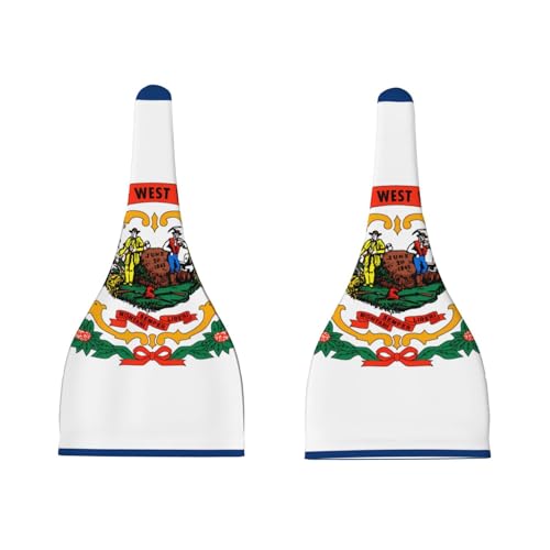 West Virginia Flag Print Newborn Baby Hat, Soft Top Knotted Beanie Cap, Cute Infant Headwear for 0-6 Months Welcome Party Black3