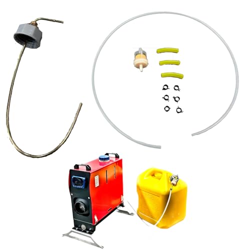 Extra Capacity Fuel Tank Chinese diesel heater Standpipe kit - All-Metal Rust-Proof Cap with 36 Tubing Tygon Connectors Hose Clamps and Fuel Filter - Extend Runtime 5x