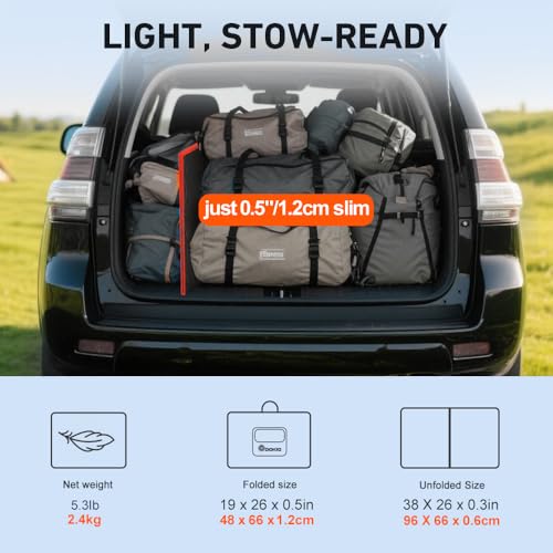 DOKIO 100W Portable Foldable Solar Panel Kit (19x26in, 5.3lb), with Separate Controller and Dual USB, Monocrystalline Charger for 12V Batteries & Power Stations, RV Camping Trailer Emergency Backup - Image 3