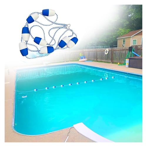 YLLFFLL Commercial Pool Safety Divider Rope, Extra Long 84 Foot 80' 70' 60 ' 30' 25' 20' Pool Ropes to Divide Pool, Home Pool Divider for Shallow and Deep End with Stainless Hooks(Length - 10 feet)