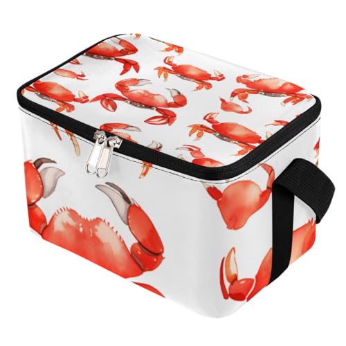 GzLeyigou Lunch Bags for Women Men 9 Cans,Crab Ocean Hot & Cold Food Delivery Bag Insulated Grocery Bag Insulated Lunch Box Crabs Cooler Bag for Office Work Picnic Beach