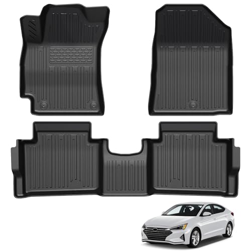LUMWAY Floor Mats for Hyundai Elantra 2017-2020 (Not for GT and Hatchback) TPE All Weather Durable Floor Liners for Hyundai Elantra Accessories