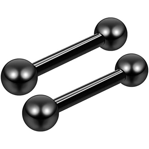 Black Barbell Cartilage Earrings - 16g Cover