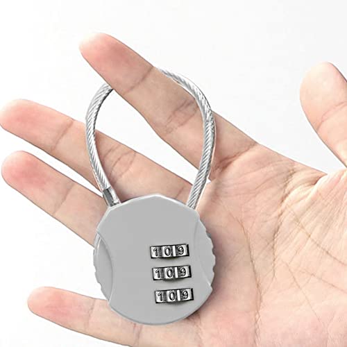Image of Bluelans Combination Lock 3 Digit Outdoor Water-Proof Combination Padlock for School Gym Locker, Sports Locker, Fence, Toolbox, Gate, Case, Hasp Storage, Mini Coded Lock for Luggage, Suitcase Silver