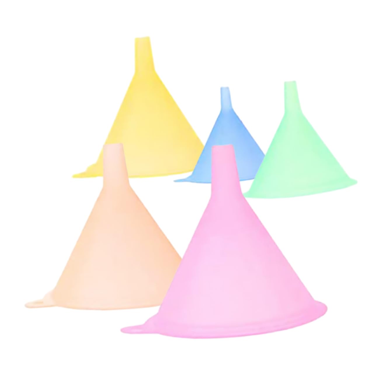 DECHOUS 5pcs 5 Small Funnels Kitchen Flask Funnels Cosmetic Lotion Funnels Oil Funnel Canning Small Funnels for Filling Small Spices Funnels Powder Wide-Mouth Filler Liquid Food Plastic