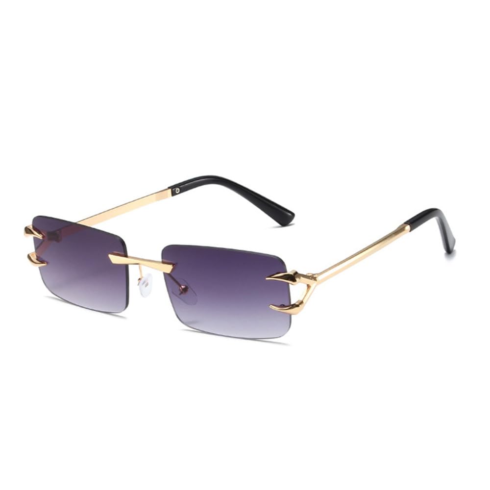 Lunettes rectangle femmes sans bord monture transparente et légères accessoires mode été - 8
