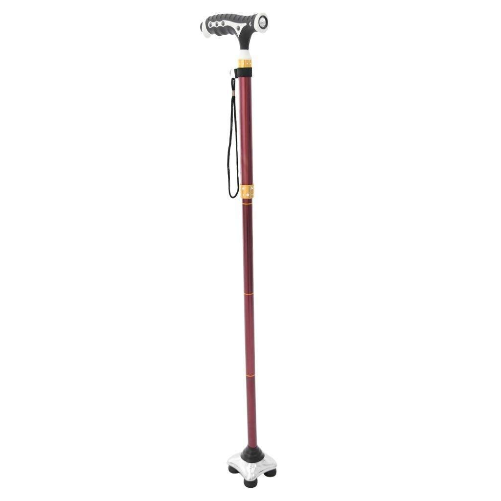 Bastón Plegable con luz LED Bastón para Caminar Bastón para Caminar Muletas Bastón ergonómicamente Ajustable, Altura Ajustable 86-96 cm Muletas Decorate