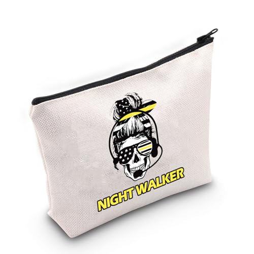 TGBJE 911 Dispatcher Makeup Bag Emergency Dispatcher Gift for 911 Operators Workers 911 Calling Appreciation Cosmetic Bag (Night walker bag)