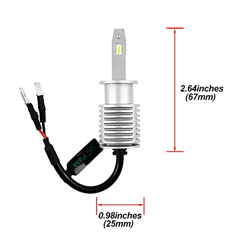 Nslumo H3C H3 Led Headlight Bulbs For 1989-1994 Hon'da Accord Niss'an Skyline Gt-R R32 Super Bright 6500K Xenon White H3 P22S Led Headlight High Low Beam Conversion Kit #TOP6