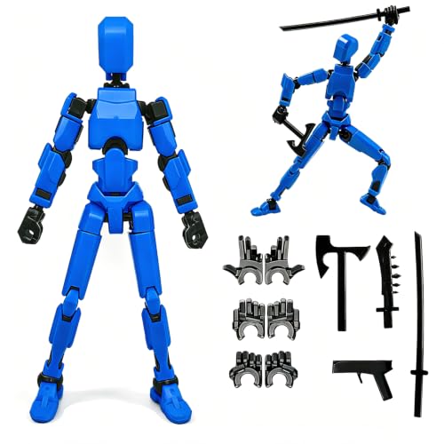 Image of DANONI Assembly Completed-Titan 13 Action Figure Set,Nova 13 Action Figures,Titan 13 Robot Action Figure,3D Printed Multi-Jointed Action Figures Dummy Robot 13 (Blue)