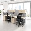 Bush Business Furniture 2 Person Cubicle Desks with Storage, Drawers, and Organizers, Office in an Hour Collection, Natural Elm