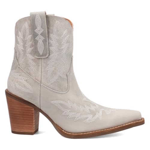 Dingo Womens Rocky Southwest Snip Toe Pull On Casual Boots Ankle Low Heel 1-2" - Off White2