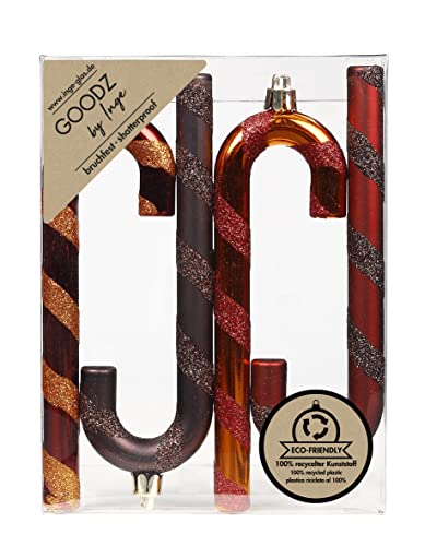 Christbaumschmuck Kunststoff 14cm 4 Stück Set Zuckerstangen...