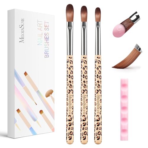 Image of MelodySusie 3Pcs Acrylic Nail Brush Set, Size 8 /10 /14