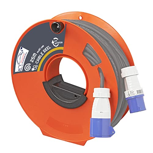 Cable Reel Empty 25m Reel - Caravan and Camping Electric Hook Up Lead Cable Wire Storage - Also Great for Garden Hoses, Household Wires, Ropes a...