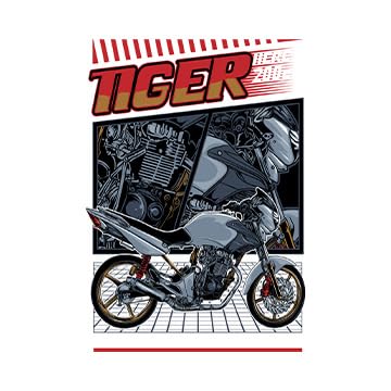 Image of BLINKART Honda Tiger (Custom) Car Posters Sticker Gift Items for Boys Room Wall Decor || Comes with Double-Sided Tape|| Decoration Bedroom Living Room Office Studio Decor | 12x18 In (A3) - CAR-289
