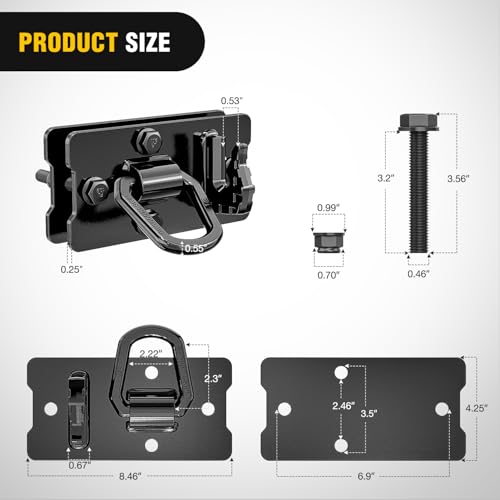 Image of Nilight Tractor Bucket Grab Hook with Tie-Down Ring & Back Plate