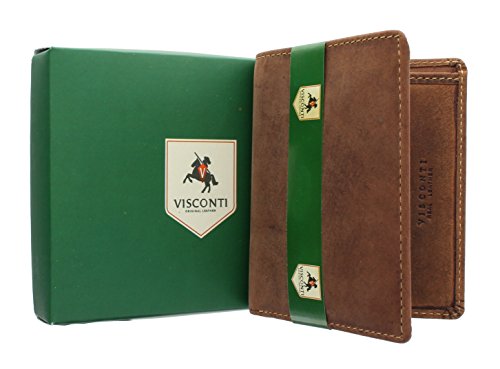 VISCONTI Hunter 705 RFID Men's Distressed Leather Compact Slim Bifold Card Holder Wallet (Oil Tan)4