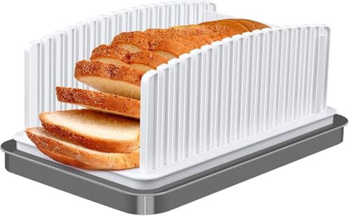 MUSLONG Brotschneidehilfe Küchenwerkzeug Toastbrotscheibe Hilfe Toastbrotschneider Backwerkzeug Dicke einstellbar Brotschneide Manuell für Selbstgemachtes Brot, Toast, Laib Kuchen