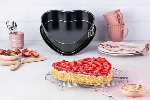 Dr. Oetker Herz-Springform mit Auslaufschutzboden Ø 25 cm, Kuchenform mit Flachboden… – Ansicht 3