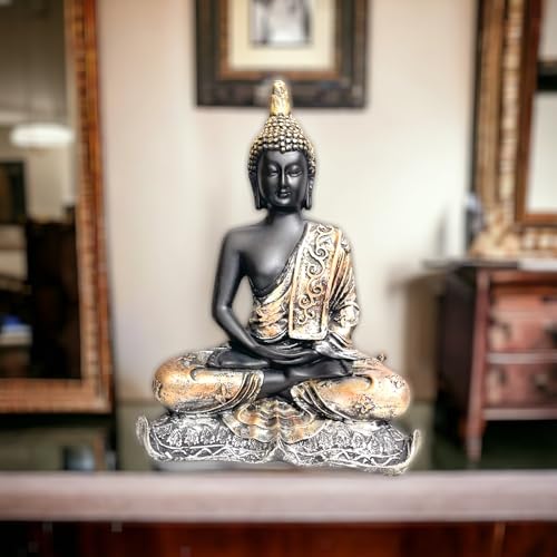Image of Buddha Statue for Home Decor, Garden and Gifting, Made of Resin, Premium Luxury Decoration Showpiece, Vastu Feng Shui for Good Luck, Happiness (Antique 23 CM)
