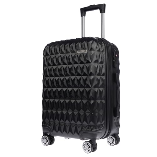 Christian Wippermann Handgepäck, 4 Rollen, Schwarz mit Waffelmuster,...
