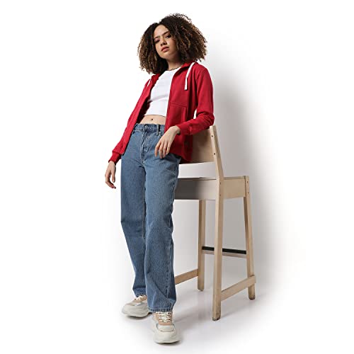 Image of PINACOLADA Women Stylish Zipper Sweatshirt Regular Fit for Casual Wear | Full Sleeves | Cotton | Sweatshirt Crafted with Comfort Fit and High Performance for Everyday Wear
