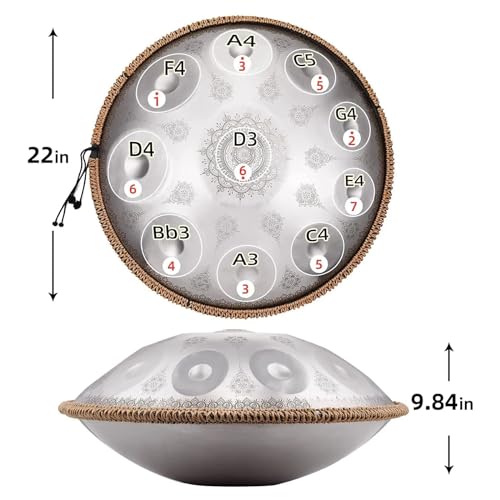 Handpan tambor 9 notas azul para música y meditación miniatura 2