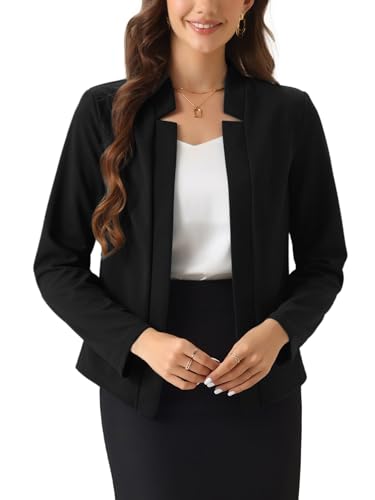 Allegra K Women's Work Office Blazer Notch Collar Long Sleeve Business Casual Open Front Blazer