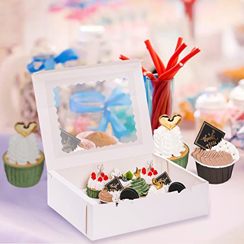 Jucoan 20 Pack Cupcake Boxes 12 Counts White Paper Cupcake Container With Inserts And Window, Bakery Container Cupcake Carrier Holds 12 Cupcake, Muffins, Cookies, Cookies,Pastries #TOP3
