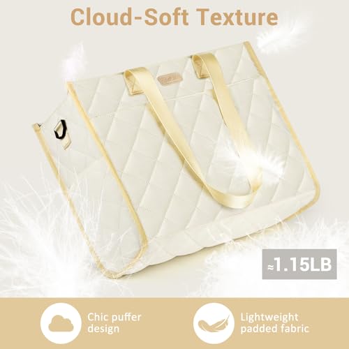 Image of IBFUN Utility Tote Bag with 24 Pockets, Large Teacher Tote for Women with Laptop Compartment, Travel Tote Bag with Zip Top