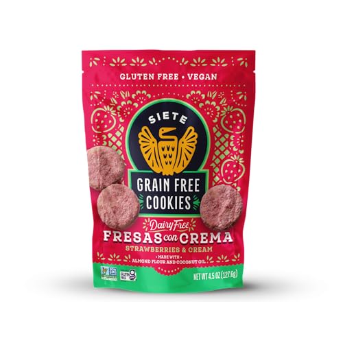 Siete Gluten Free Fresas Con Crema Cookies | Vegan | Grain Free | Non GMO | Dairy Free | Made with Almond Flour & Coconut Oil | 4.5 Oz. Bag (Pack of 6) image 2