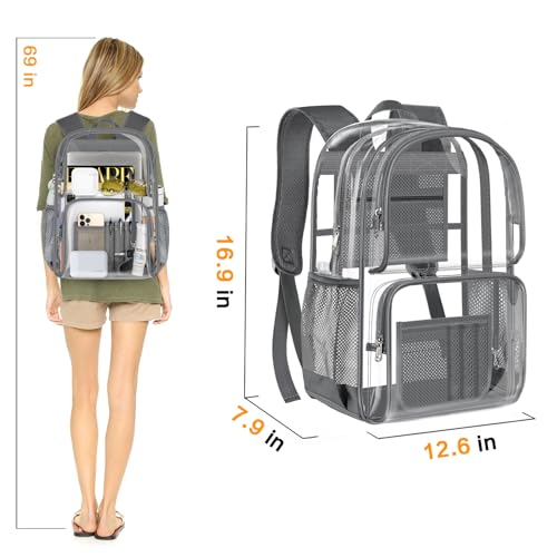 Image of PAMANO Clear Backpack Heavy Duty Transparent See Through Bag for College Work Travel Security