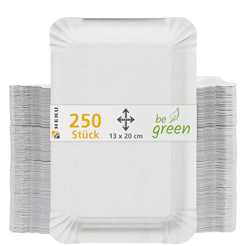 Heku 250 platos de papel, 13 x 20 cm